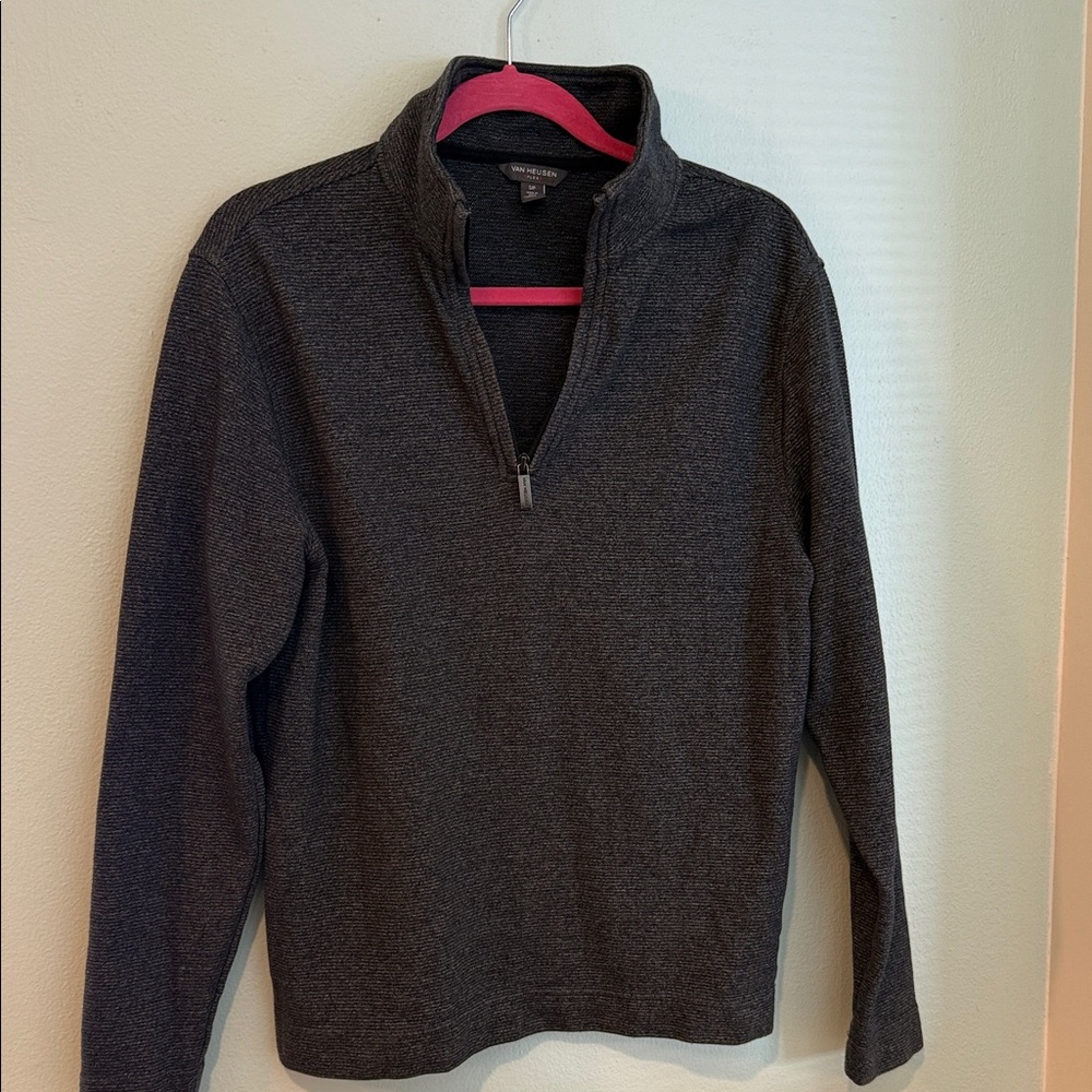 Van Heusen Men's Dark Gray Zip-Up Sweater